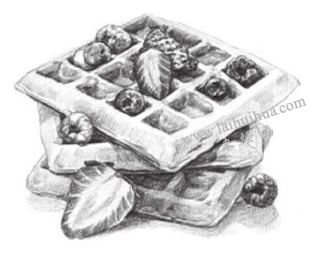 華夫餅素描畫法步驟05