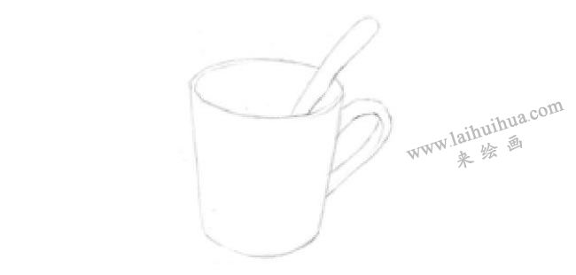 水杯素描畫法步驟01