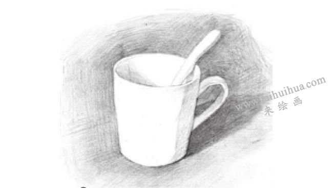 水杯素描畫法步驟03