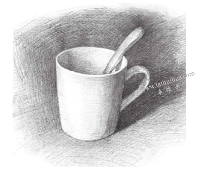水杯素描畫法步驟05