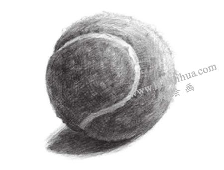 網(wǎng)球素描畫法步驟05
