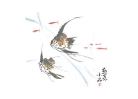 神仙魚的國畫畫法