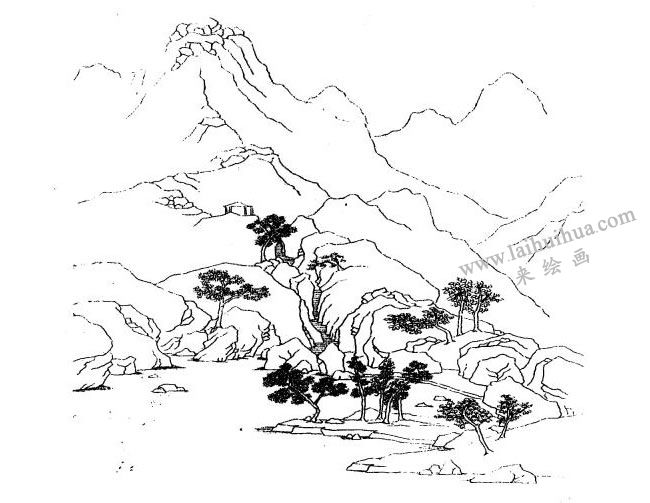 《山水》的創(chuàng)作過程步驟01