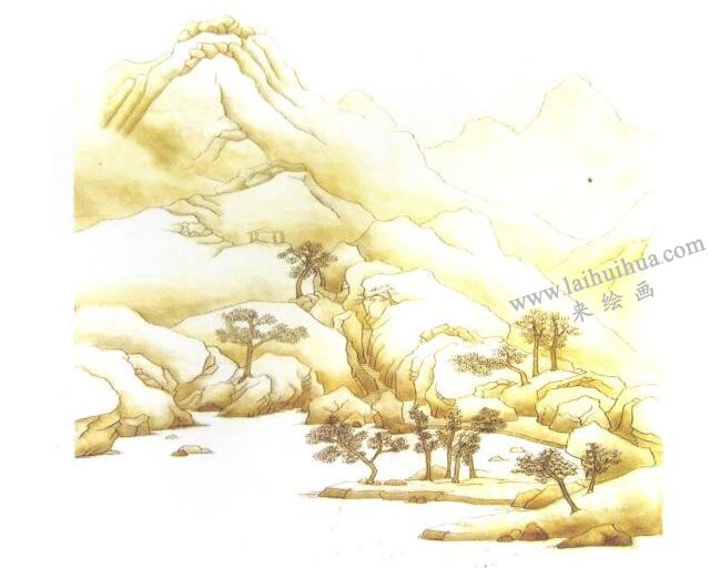 《山水》的創(chuàng)作過程步驟03