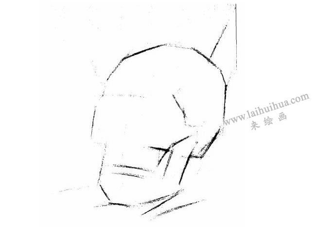 石膏頭骨素描畫(huà)法步驟01