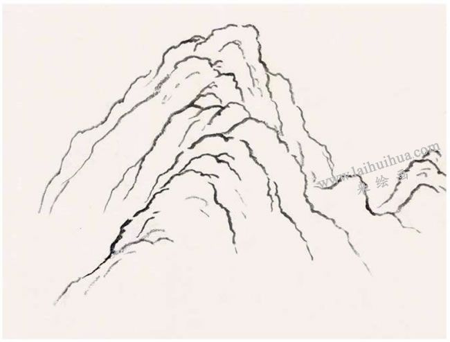 畫山起手法創(chuàng)作步驟