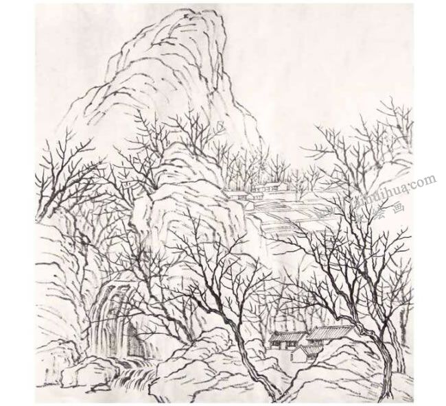 國(guó)畫春景《春和景明》創(chuàng)作步驟01