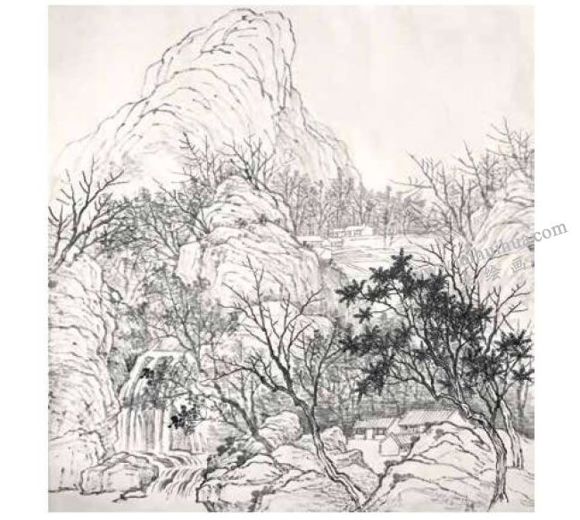 國(guó)畫春景《春和景明》創(chuàng)作步驟02
