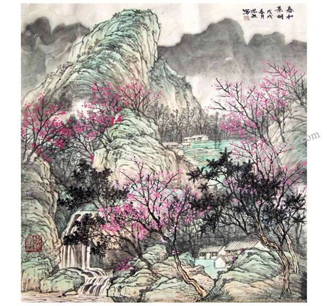 國(guó)畫春景《春和景明》創(chuàng)作步驟04