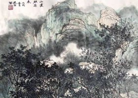夏景《山濃欲染衣》創(chuàng)作步驟