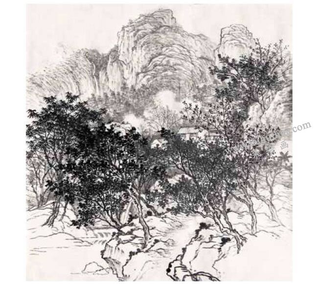 國(guó)畫夏景《山濃欲染衣》創(chuàng)作步驟02