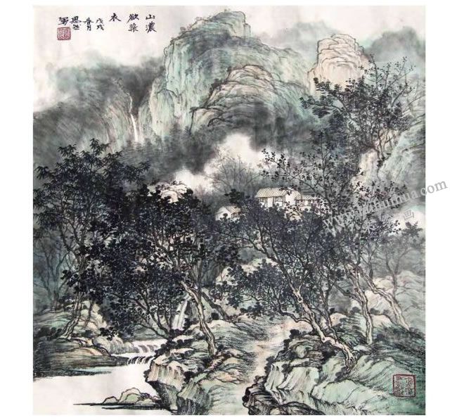 國(guó)畫夏景《山濃欲染衣》創(chuàng)作步驟04
