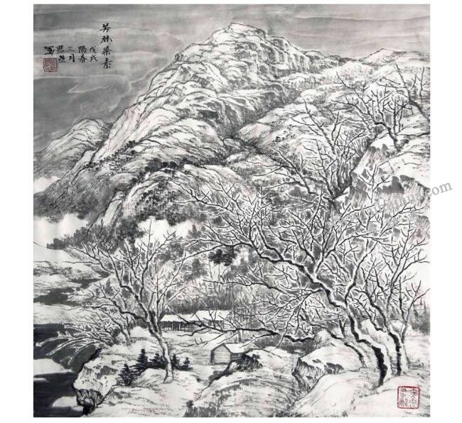 冬景《芳林染素》創(chuàng)作步驟03