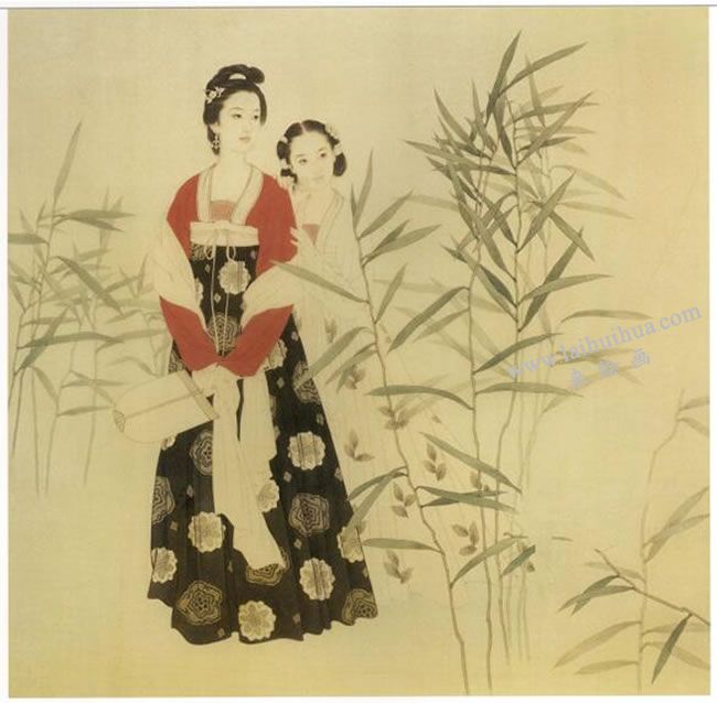 工筆仕女畫《郊游圖》畫法步驟04