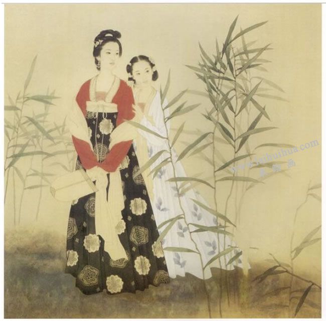 工筆仕女畫《郊游圖》畫法步驟05