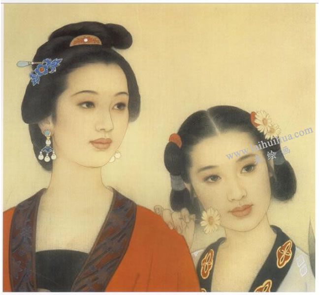 工筆仕女畫《郊游圖》畫法步驟06