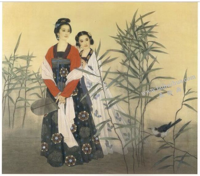 工筆仕女畫《郊游圖》畫法步驟07