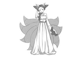 狐妖卡通漫畫素描創(chuàng)作