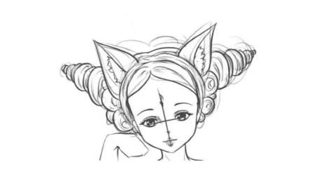 狐妖卡通漫畫素描創(chuàng)作步驟04