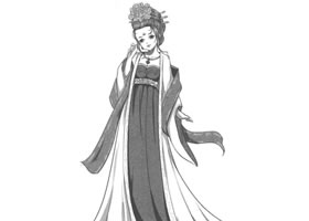 古代宮廷貴妃卡通漫畫素描畫法