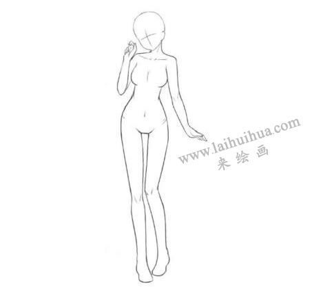 古代宮廷貴妃卡通漫畫素描畫法步驟01