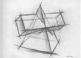 棱錐方柱貫穿體寫(xiě)生