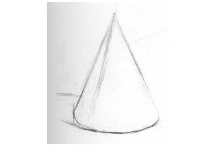 圓錐體素描寫生步驟01