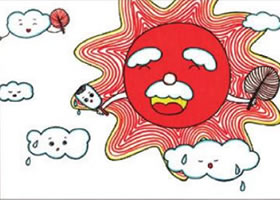 太陽公公兒童畫線描