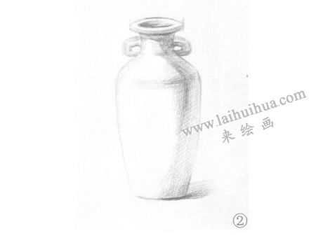 帶耳花瓶素描畫法步驟02
