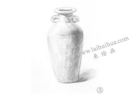 帶耳花瓶素描畫法步驟03