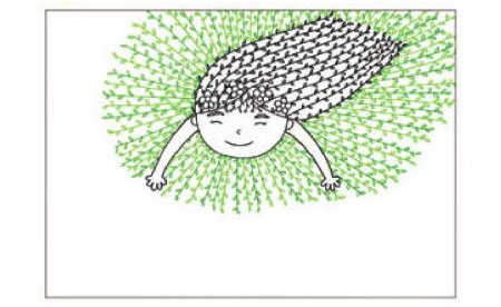 春姑娘兒童畫線描繪畫步驟01