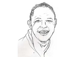 人物頭像正面線描寫生