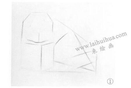 多棱體、正方體和十字圓錐體組合素描畫(huà)法步驟01