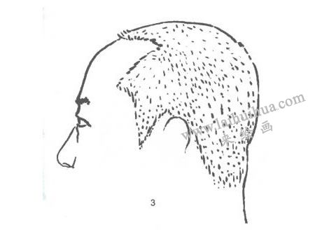 人物頭像側(cè)面線描寫生畫法步驟03
