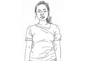 人物本身正面線描寫生