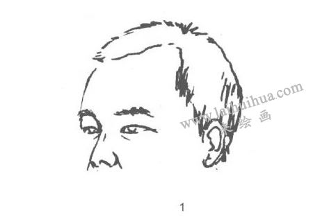 人物本身半側(cè)面線描寫生畫法步驟01