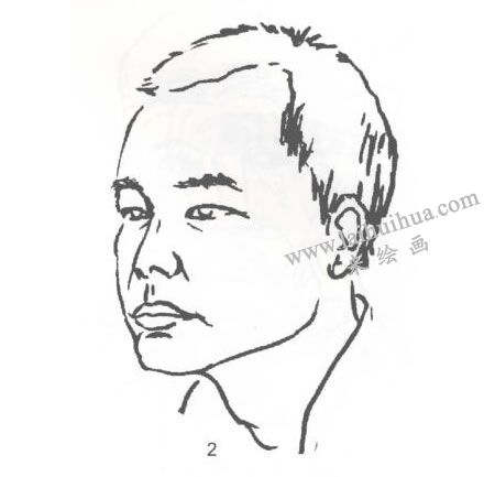 人物本身半側(cè)面線描寫生畫法步驟02