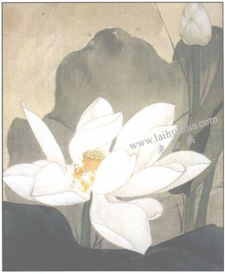 白色荷花的工筆畫法