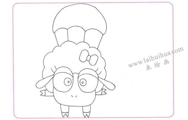 大灰狼和小綿羊兒童線描畫法步驟圖示01