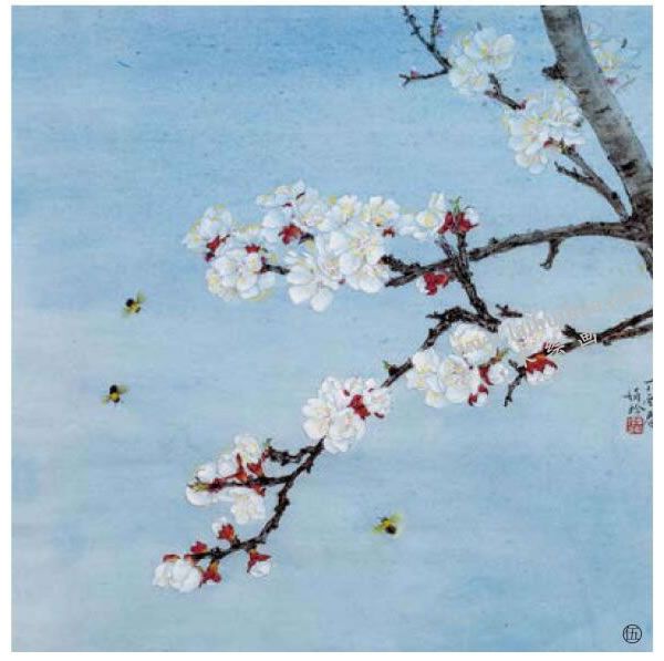 杏花工筆畫(huà)法步驟范例05