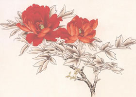 “狀元紅”牡丹的畫法