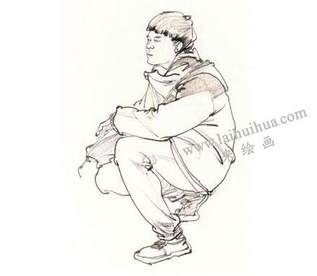 蹲姿速寫(xiě)步驟03