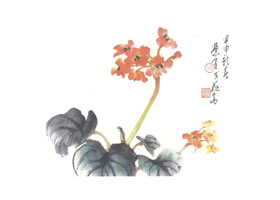 報(bào)春花寫意畫法