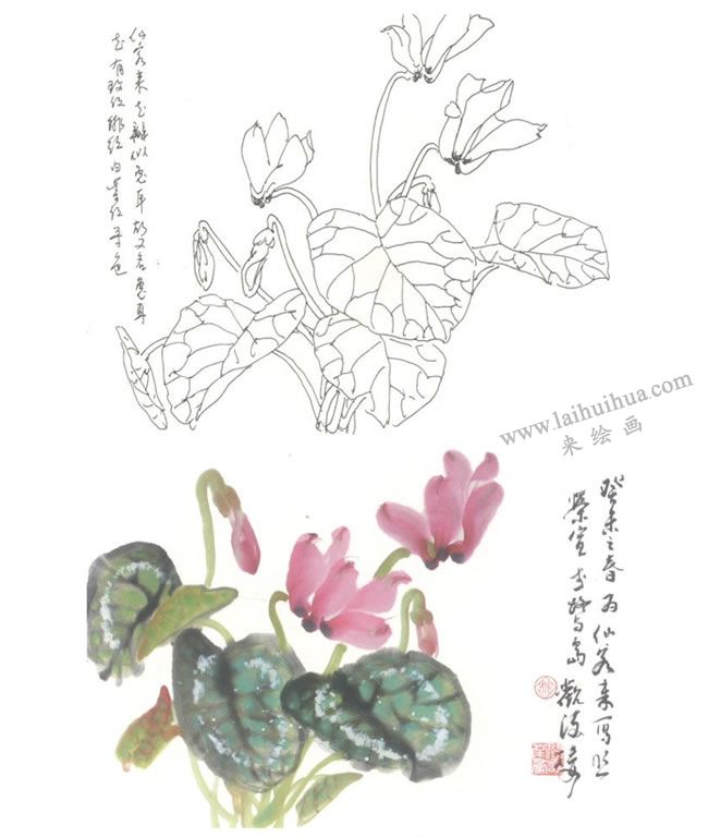 仙客來寫意畫法圖示