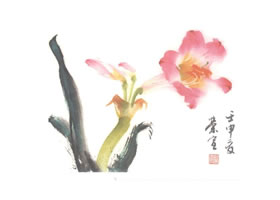 朱頂蘭寫意畫法