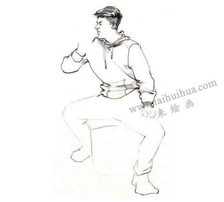 人物坐姿速寫(xiě)步驟02
