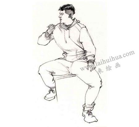 人物坐姿速寫(xiě)步驟03