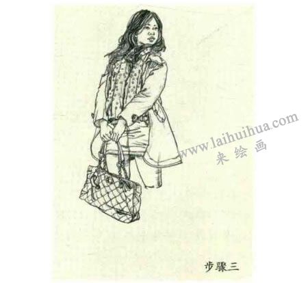 人物速寫(xiě)站姿的畫(huà)法步驟03