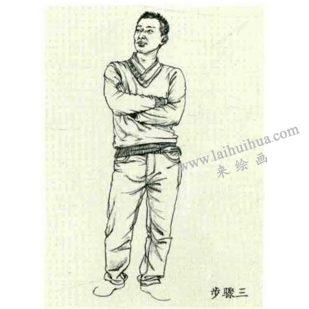 人物速寫(xiě)站姿的畫(huà)法步驟03