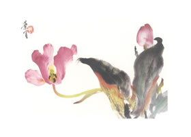 郁金香寫意畫法
